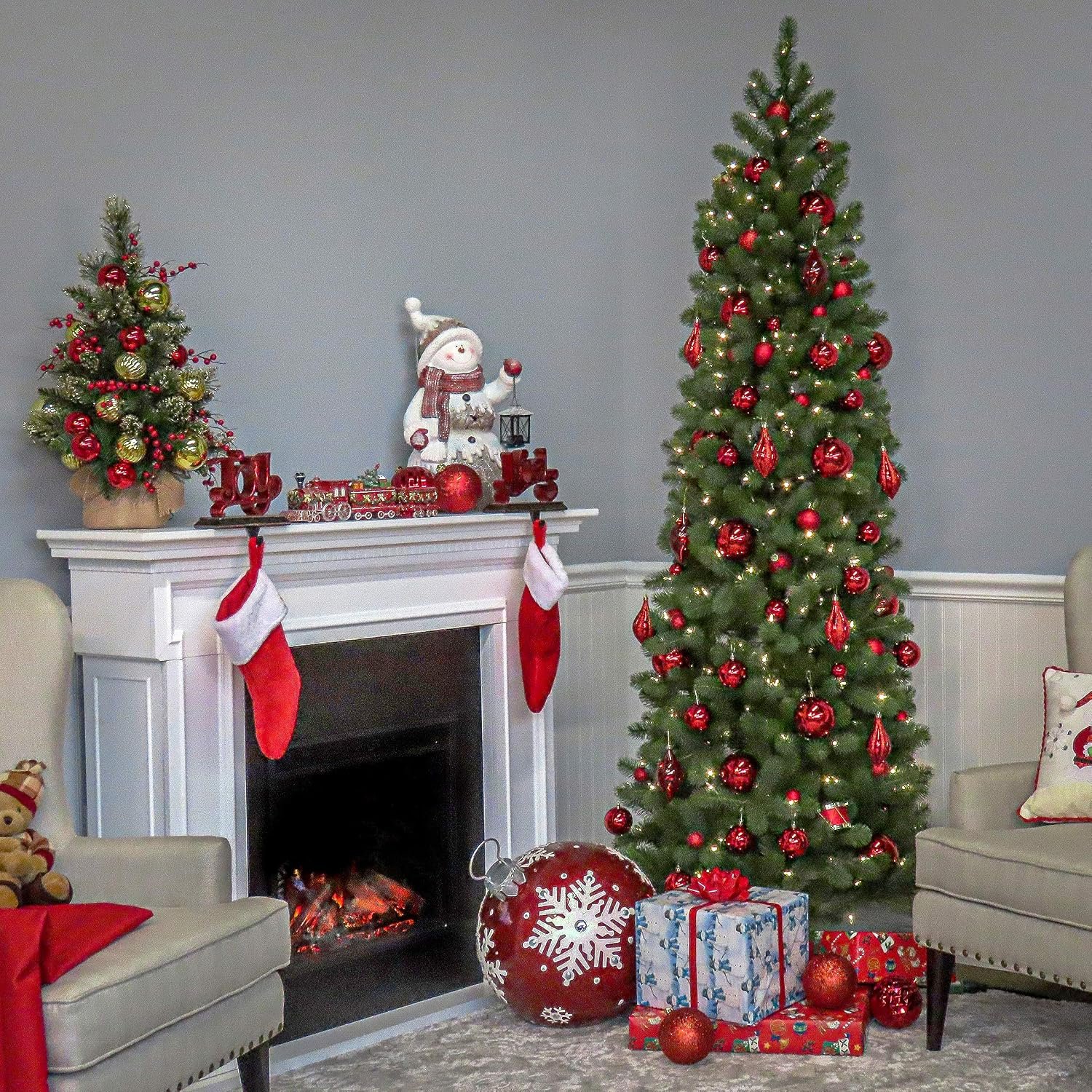 Slim National Tree Company Downswept Douglas Fir with clear lights