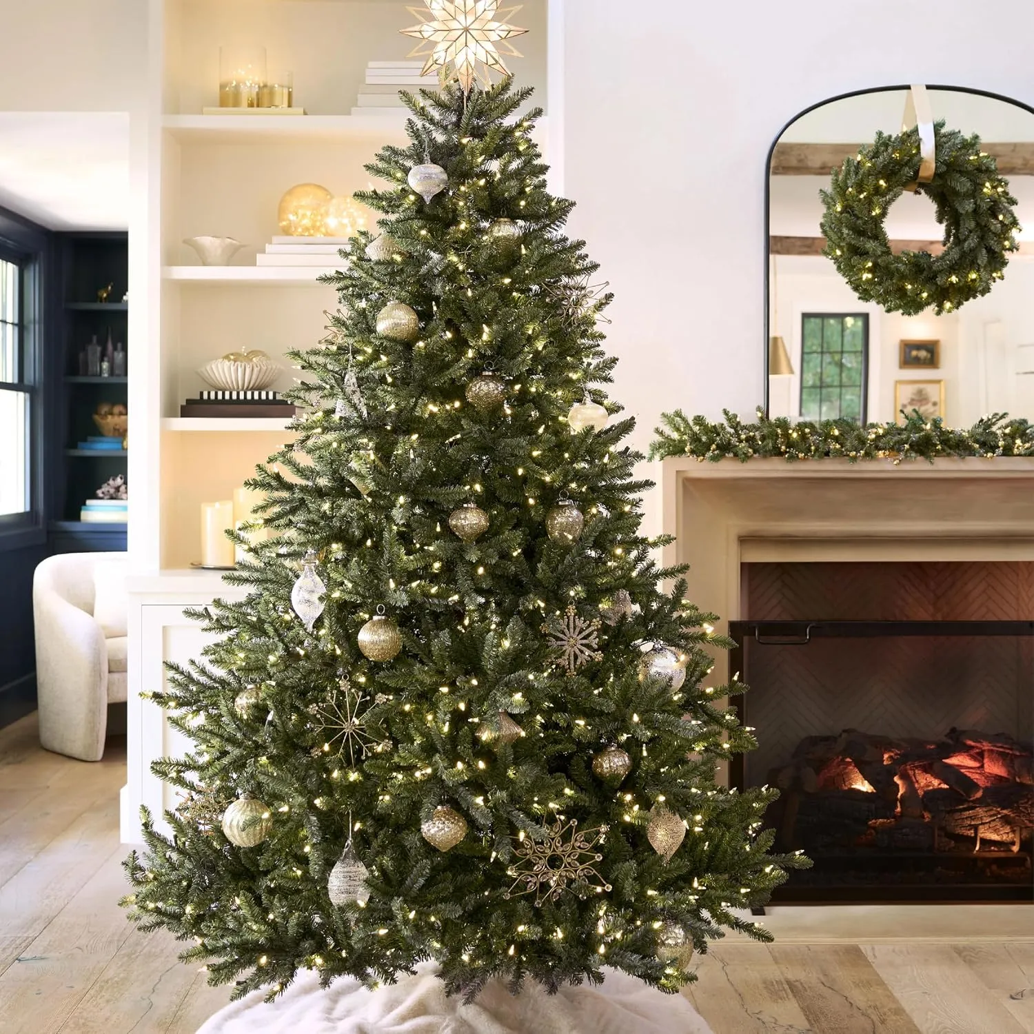 Unlit Balsam Hill Classic Blue Spruce with blue-green branches