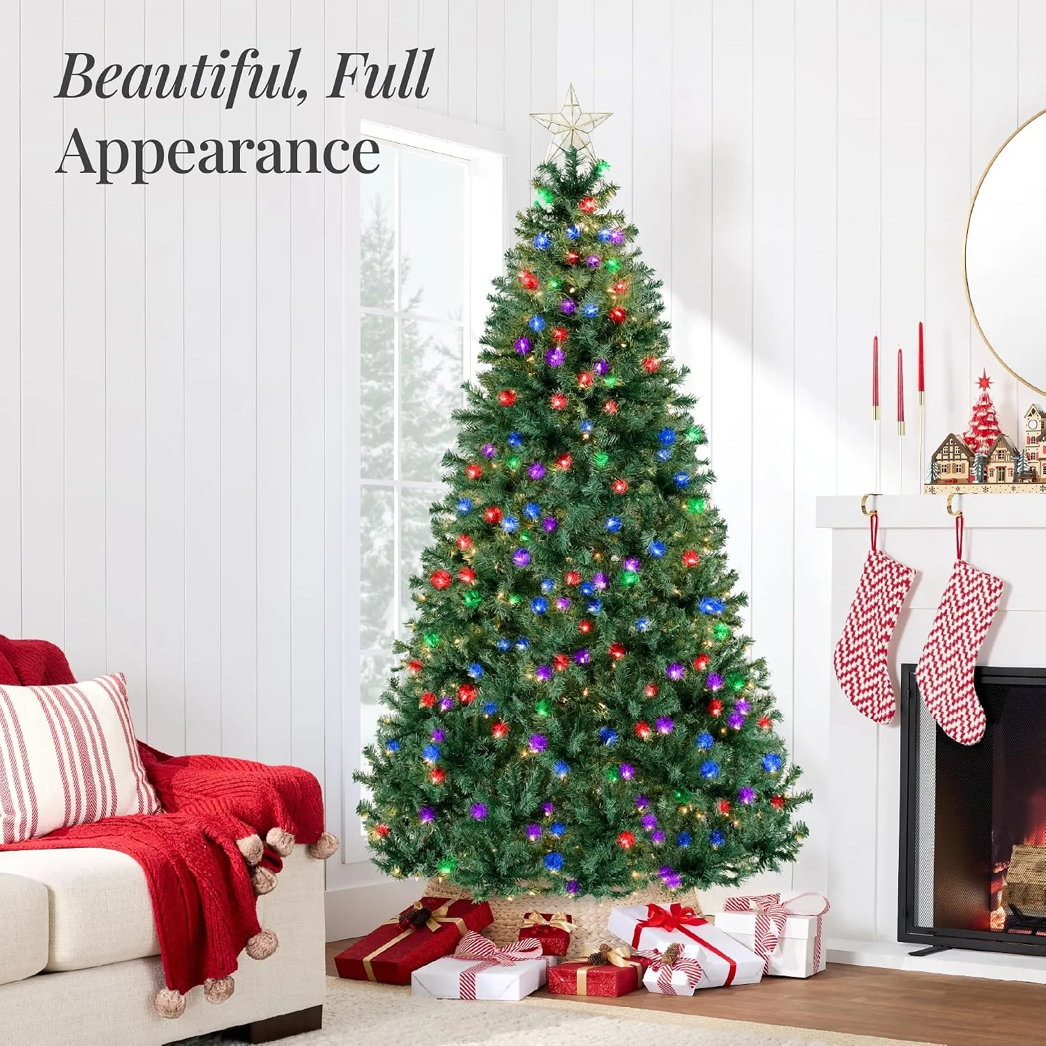 Best Choice Products pine Christmas tree with multicolor lights